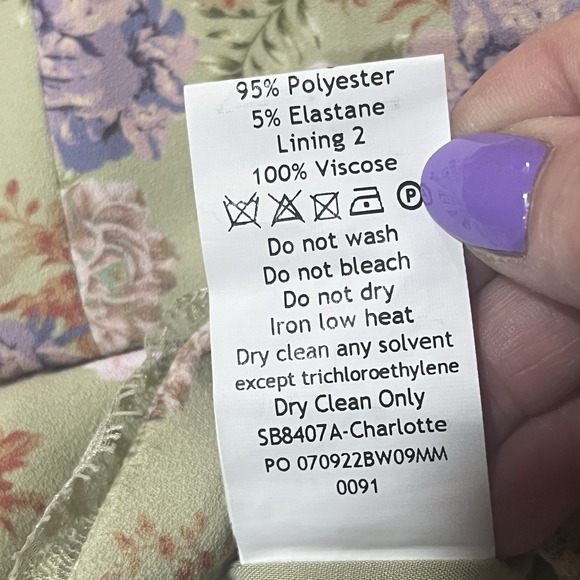 House of CB Sz Small Charlotte Peony Print Midi Dress High Side Slit Coquette - Picture 15 of 16